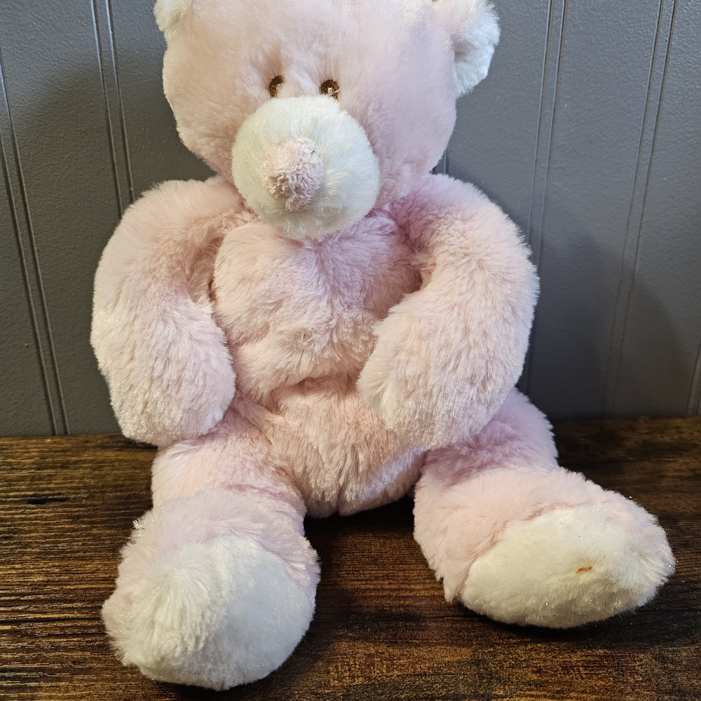 GANZ Pink and White Plush Bear
